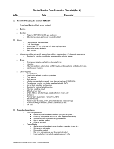Checklist for Evaluation of ACA during Elective/Routine Case
