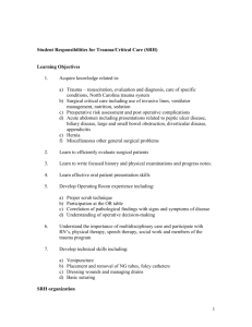 Student Responsibilities for Trauma/Critical Care (SRH)