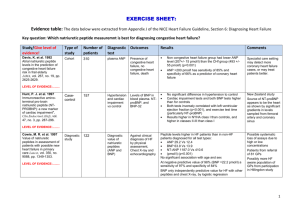 EXERCISE SHEET: Evidence table: The data below were extracted