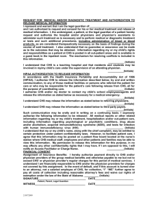 authorization for medical and/or diagnostic treatment