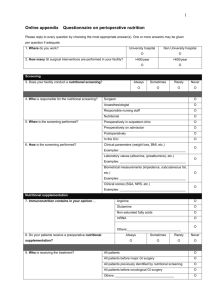1 Online appendix Questionnaire on perioperative nutrition Please
