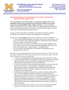 MIS rotation - Department of Obstetrics and Gynecology