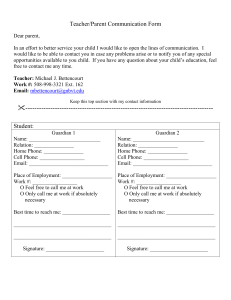 Teacher/Parent Communication Form (Word file)