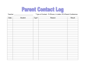 parent contact log