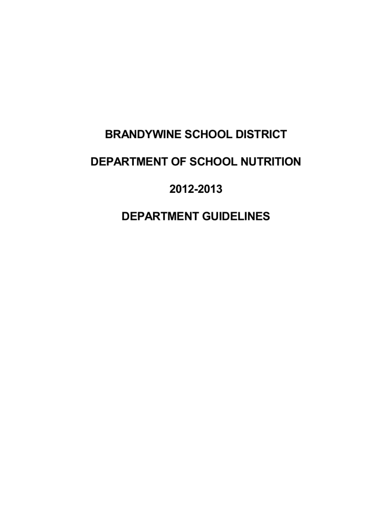 School Nutrition Brandywine School District
