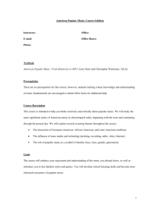 Music 105 Class Schedule and Reading Assignments