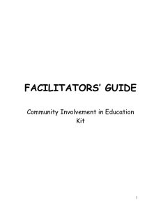 Community Involvement in Education (CIE) Kit
