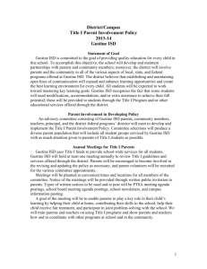 Title I Parent Involvement Policy