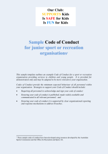 Junior Sport Code of Conduct template