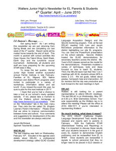 Walters Junior High`s Newsletter for EL Parents & Students