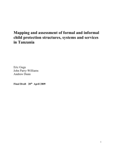 Mapping and assessment of formal and informal child protection