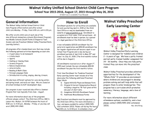 Walnut Valley Unified School District Child Care