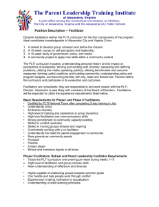 Position Description - Parent Leadership Training Institute of