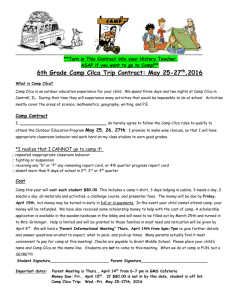 6th Grade Camp Cilca Contract