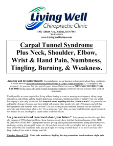 Carpal Tunnel, Shoulder, Elbow Report