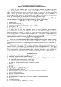 Acute complications of diabetes mellitus : etiology, pathogenesis