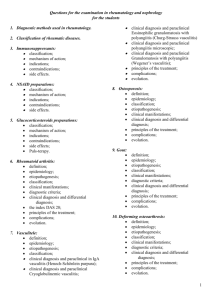 Questions for the examination in rheumatology and nephrology for