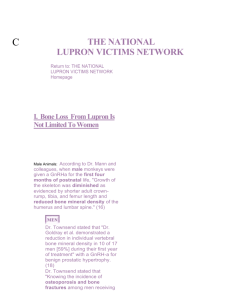 NLVN Factsheet - Lupron: An Effect on Bone / Bone Marrow