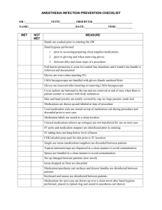 ANESTHESIA INFECTION CONTROL CHECKLIST