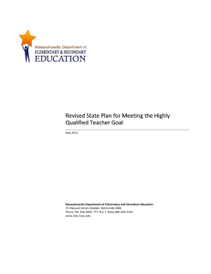 Revised State Plan for Meeting the Highly Qualified Teacher Goal