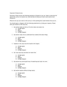 Classroom Climate Survey