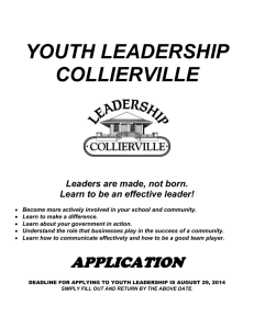YOUTH LEADERSHIP - Leadership Collierville