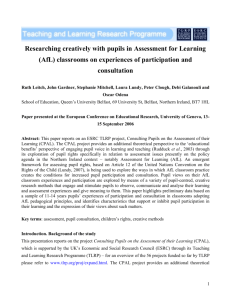 Researching Creatively with Pupils in Assessment for Learning
