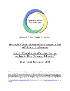 The Social Context of Parental Involvement