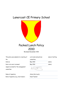 Packed Lunch Policy May15