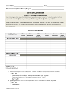 Athletic Evaluation - District Worksheet