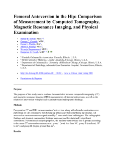 Femoral Anteversion in the Hip: Comparison of Measurement