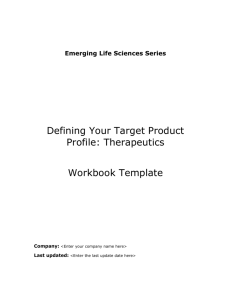 Defining your target product profile: Therapeutics workbook template