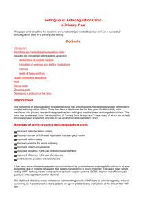 NPSA guide to setting up an anticoagulation clinic in primary care