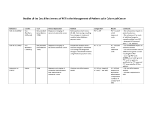 Studies of the Cost Effectiveness of PET in the Management of