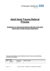 Adult Hand Trauma Referral Process