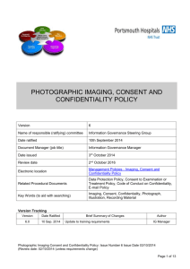 Imaging Consent and Confidentiality Policy