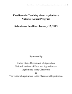 Excellence in Teaching about Agriculture