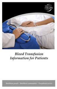 Information for patients on blood transfusion