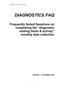DIAGNOSTICS FAQ - UK Government Web Archive