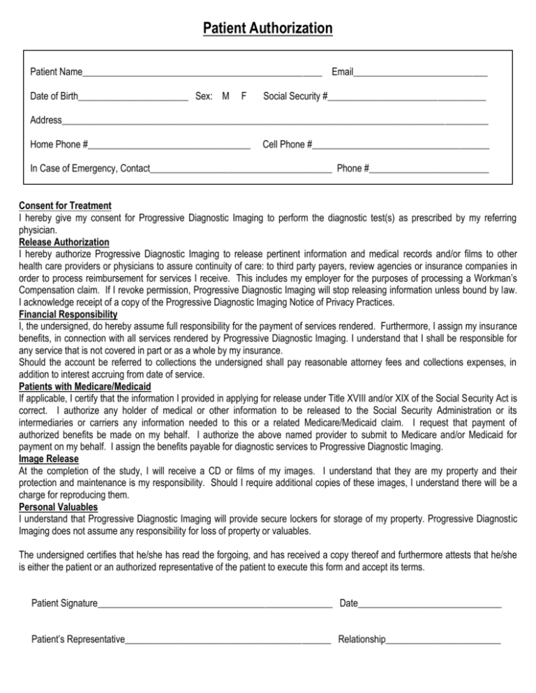 Patient Progressive Diagnostic Imaging