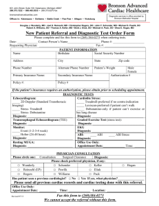 New Patient Referral and Diagnostic Test Order Form