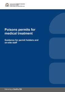 Code of Practice for Poisons Permits for Medical Treatment