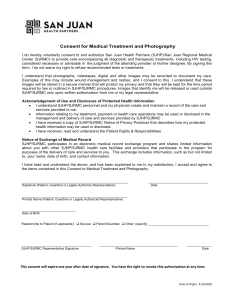 Consent for Medical Treatment and Photography