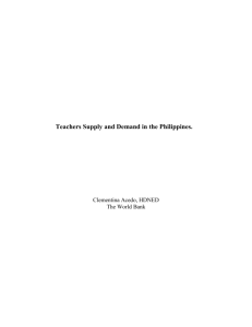 Teachers Supply and Demand in the Philippines