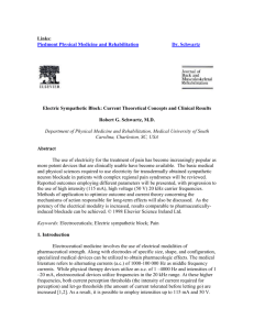 Electric sympathetic block: current theoretical concepts and clinical