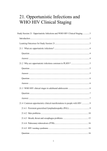 21. Opportunistic Infections and WHO HIV Clinical Staging