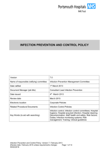 Infection Prevention and Control Policy