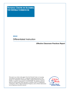 Classroom Practices Descriptor Page