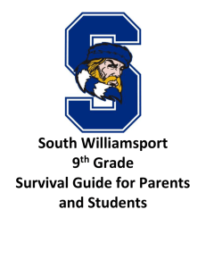 South Williamsport 9th Grade Survival Guide for Parents and