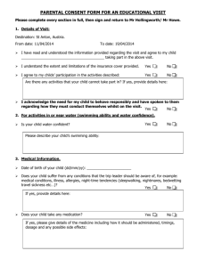 parental consent form for an educational visit